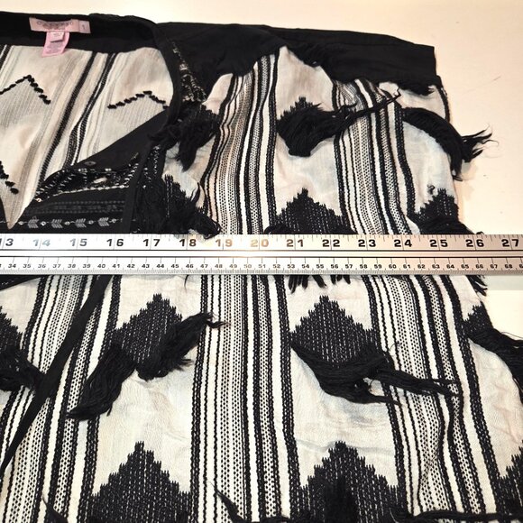 *Calypso St. Barth Women's Boho embroided Poncho Pullover Top Black  White  Smal - Picture 11 of 12